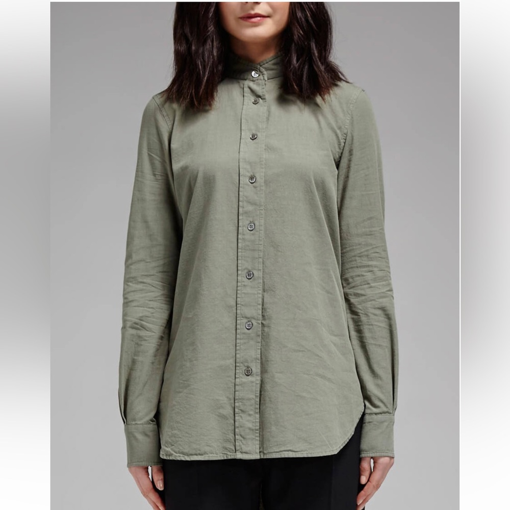 FRAME Denim Le Tunic button up shirt Military Green khaki